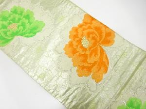 アンティーク　牡丹模様織り出し袋帯(着用可)